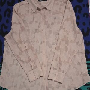 Rafaella Sheer Pink Textured Floral Blouse